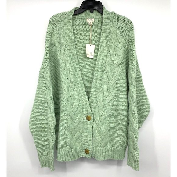 a.n.a Cardigan Green Button Down V Neck Long Sleeve NWT - Picture 3 of 9